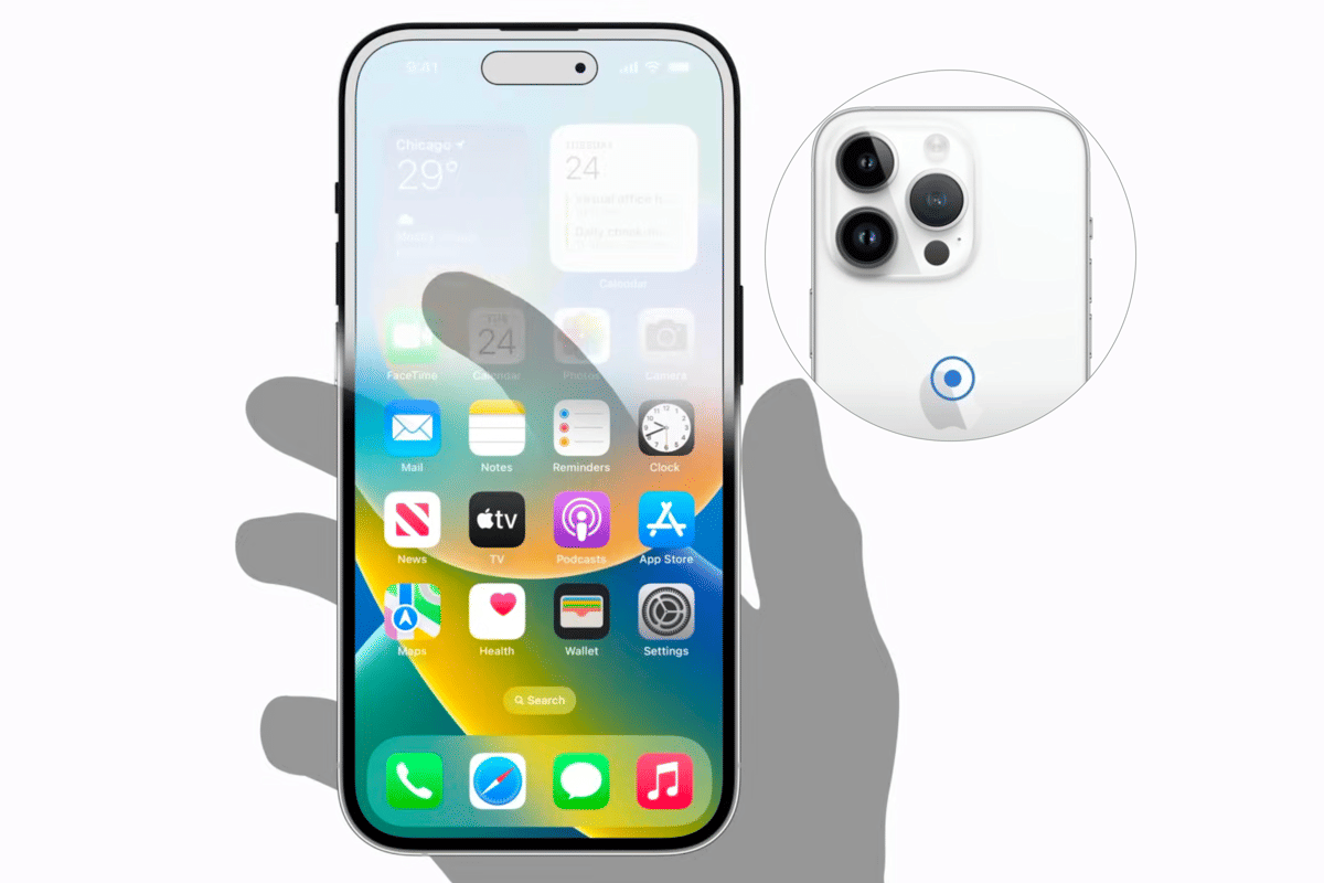 Membuka shortcut dengan mengetuk bagian belakang iPhone