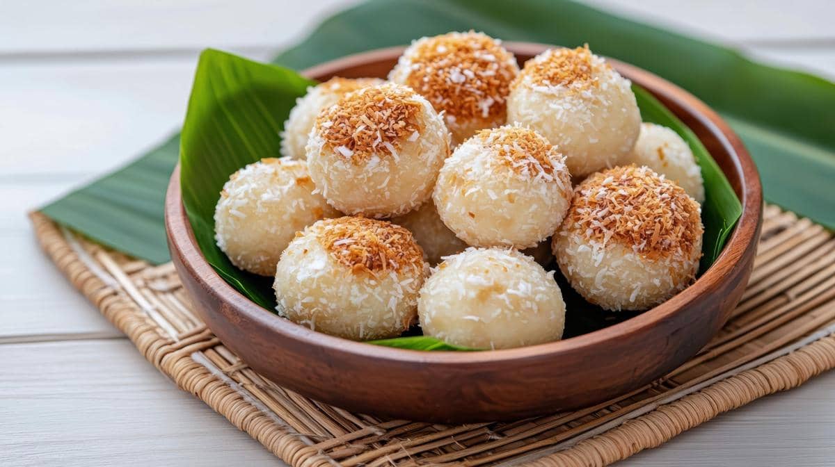 ilustrasi onde-onde ubi kuning kukus