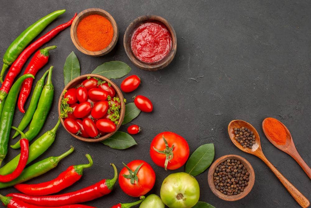 Ilustrasi bahan sambal tomat goreng
