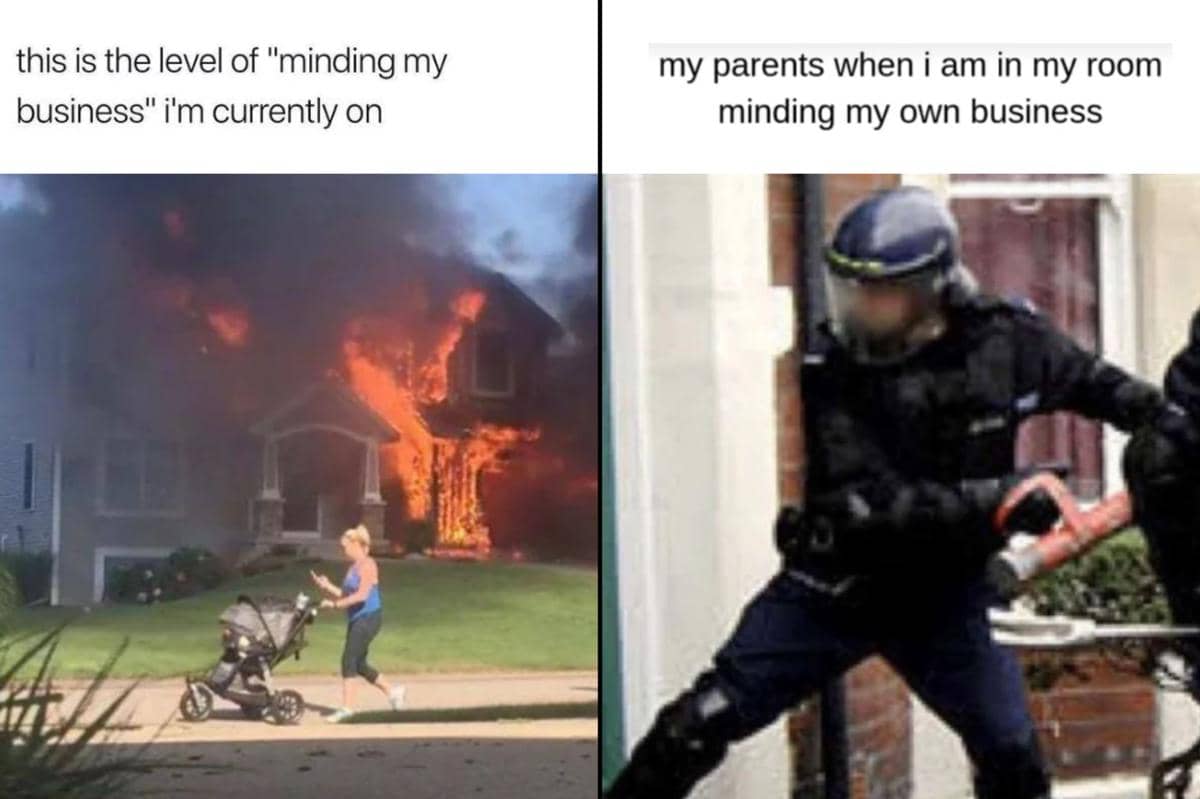 kolase meme fokus mikirin diri sendiri