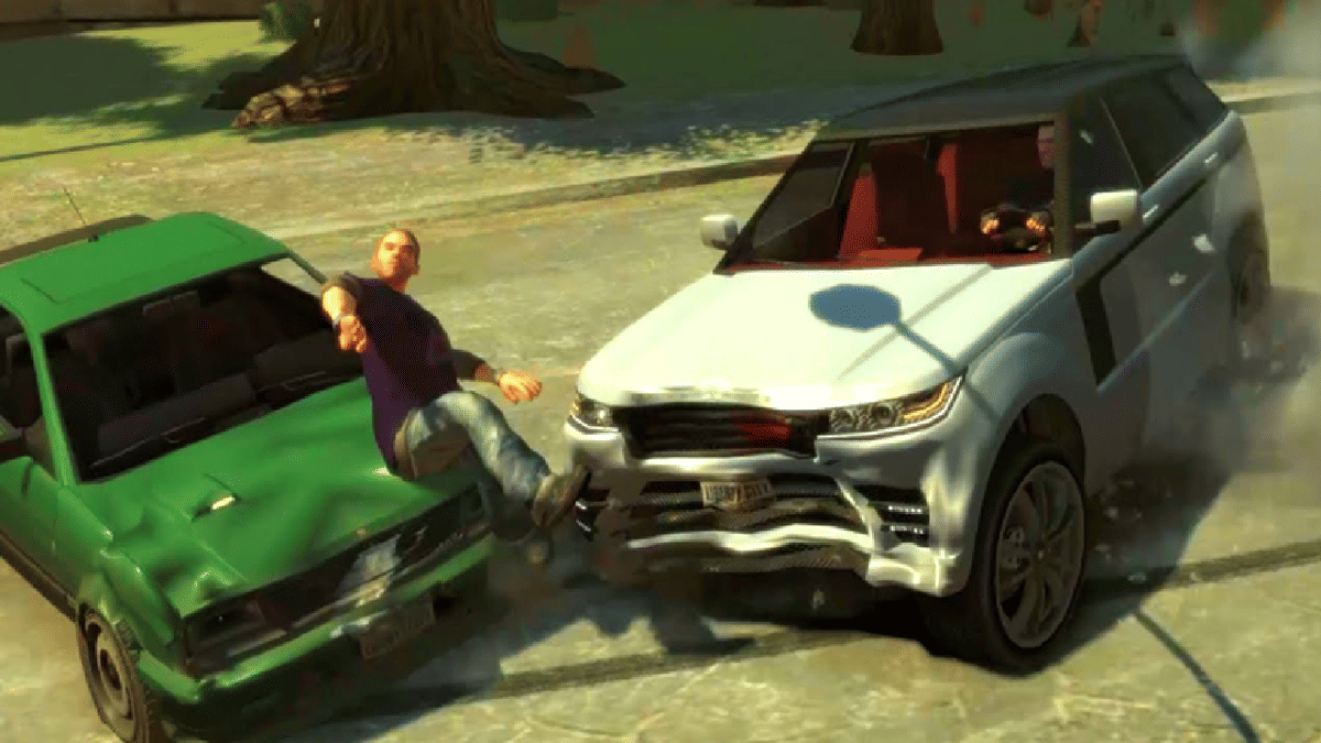 penyok mobil sesuai dengan lokasi tabrakan yang terjadi