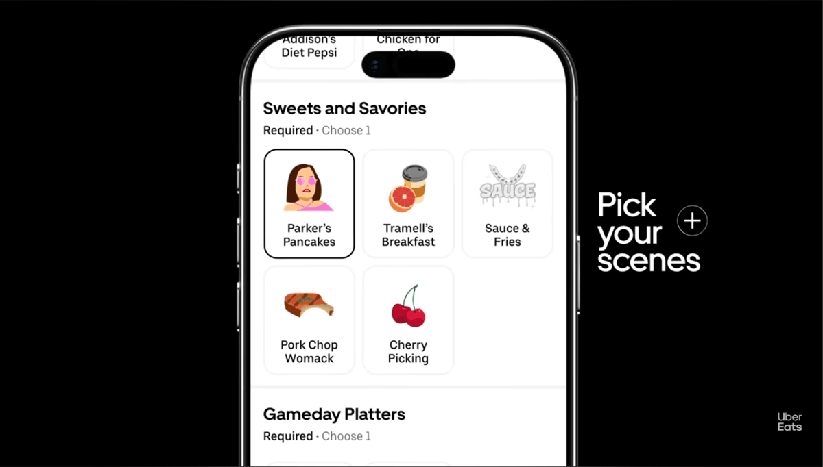 Platform Uber Eats menyuguhkan iklan bertajuk Is Football Selling Food?