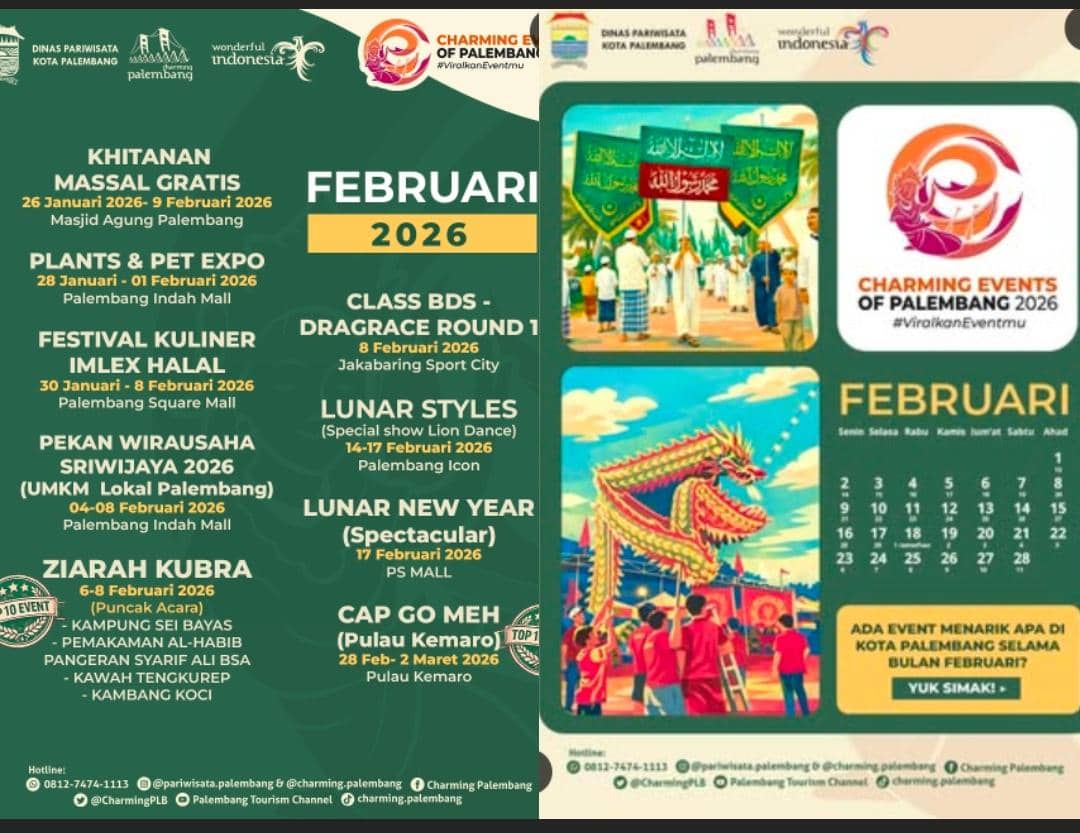 Daftar event Februari 2026 di Palembang