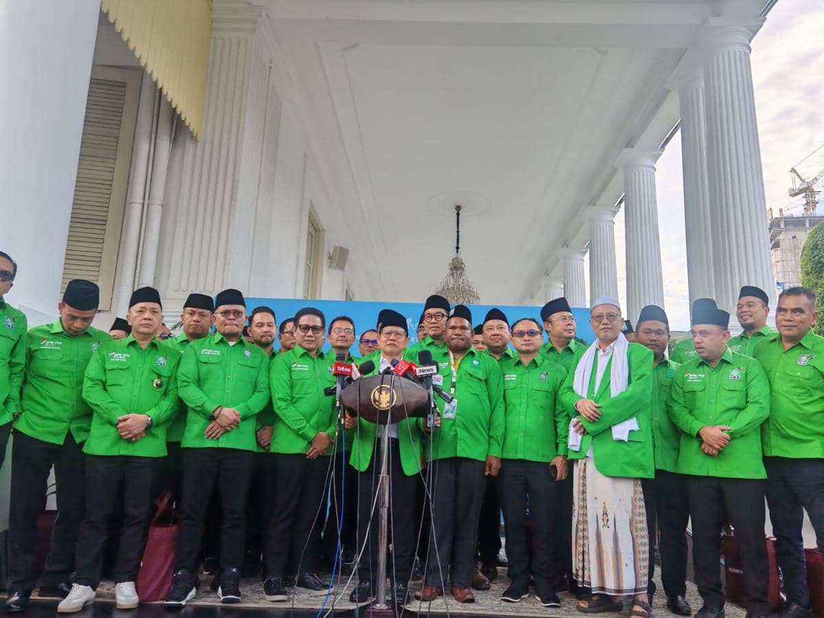 Konferensi pers Pengurus DPP dan DPW PKB usai bertemu Presiden Prabowo Subianto di Istana Kepresidenan Jakarta