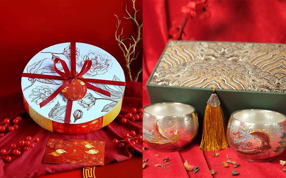 Ilustrasi hampers Imlek (kolase foto via Shopee succa & Ailive Store)