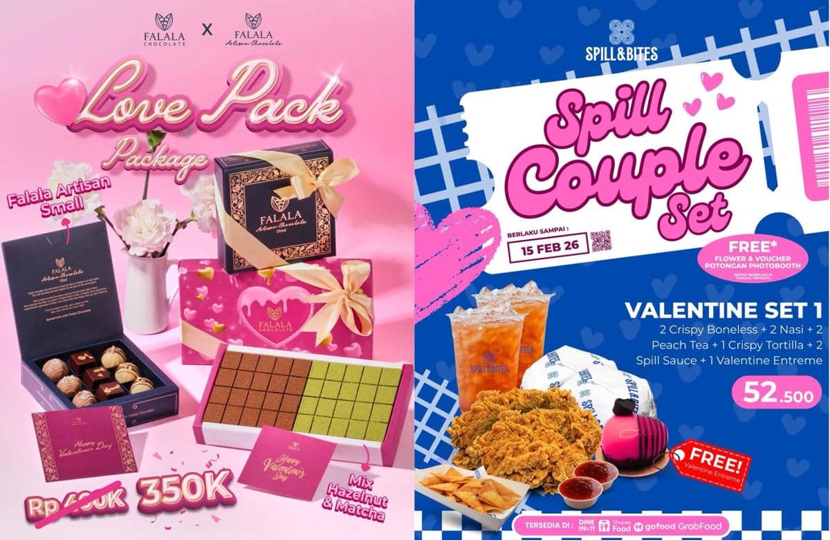 Potret promo makanan dan minuman Valentine 2026