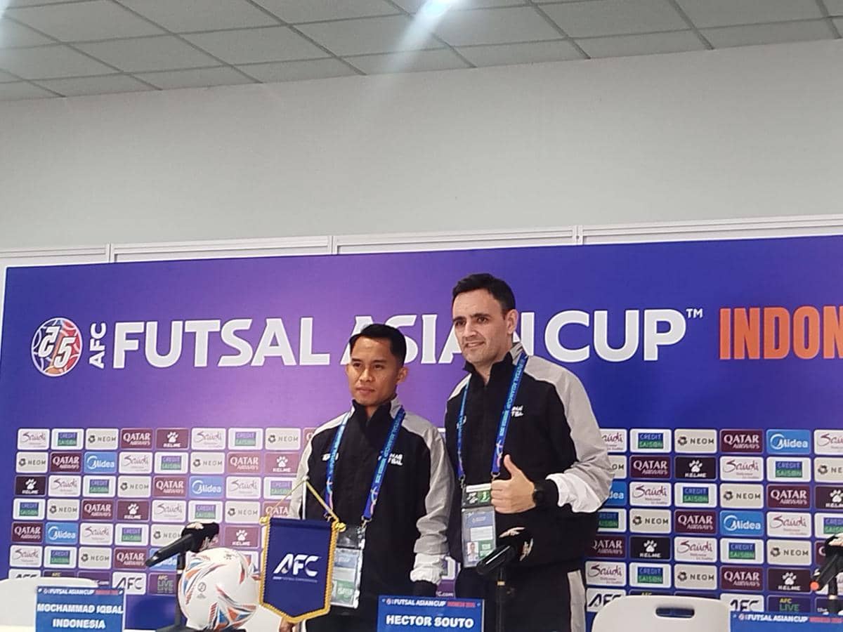 Jumpa pers jelang Timnas Futsal Indonesia lawan Jepang di semifinal Piala Asia 2026. 