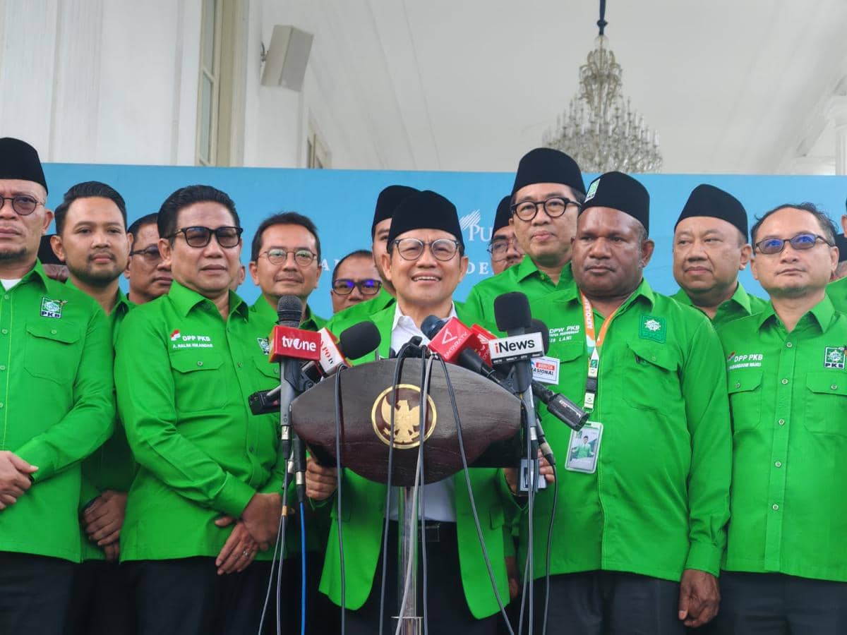 Konferensi pers Pengurus DPP dan DPW PKB usai bertemu Presiden Prabowo Subianto di Istana Kepresidenan Jakarta.