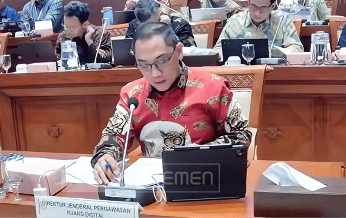 Direktur Jenderal Pengawasan Ruang Digital Kementerian Komdigi RI Alexander Sabar. Dok TVR Parlemen
