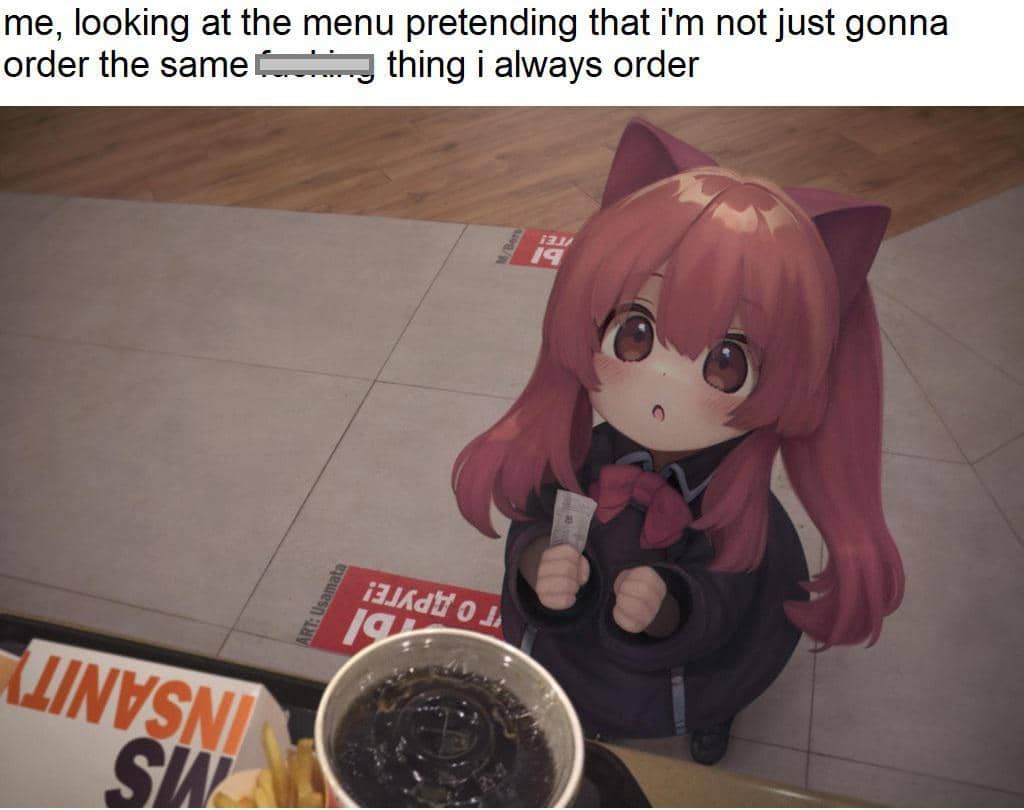 meme anime tentang restoran