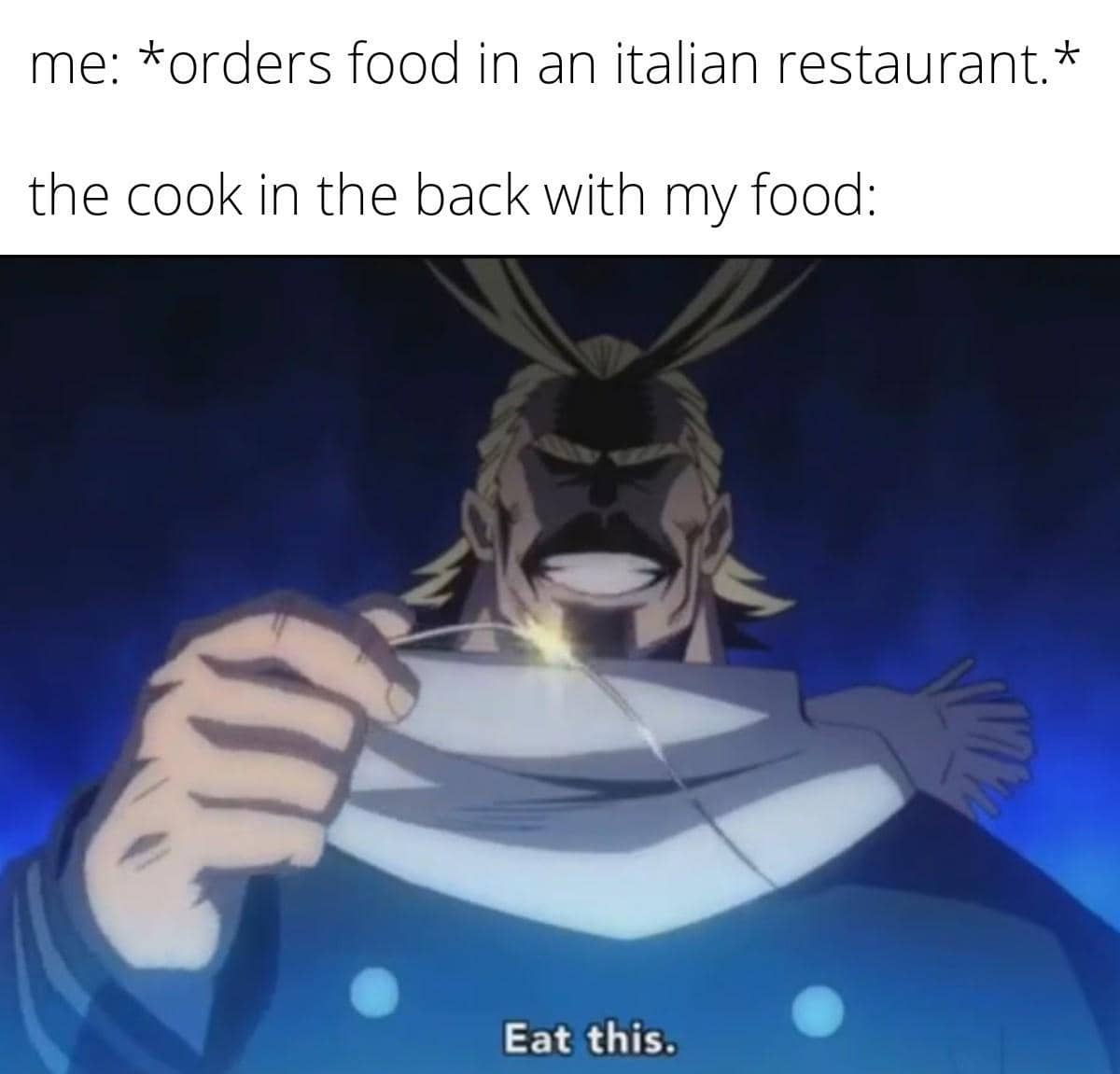 meme anime tentang restoran