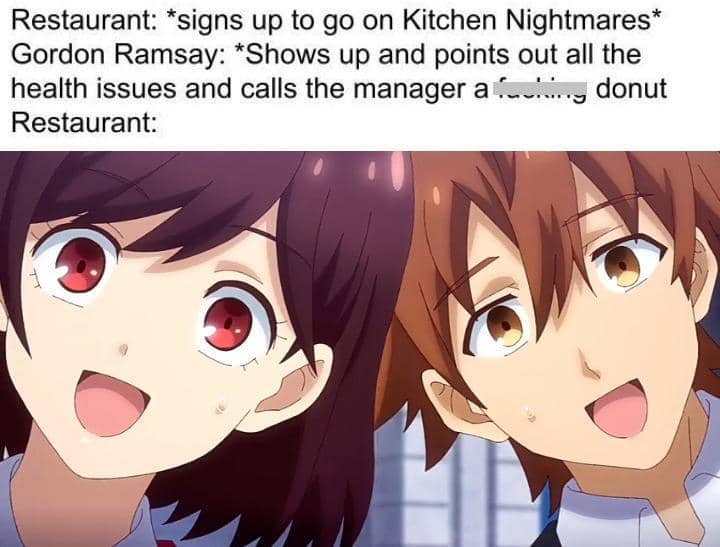 meme anime tentang restoran