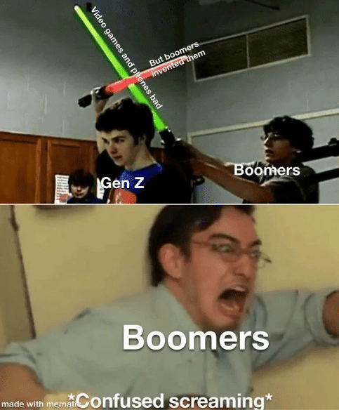 meme Gen Z vs Boomers