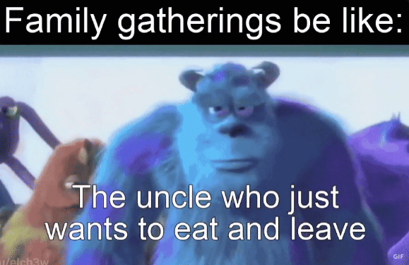 meme paman saat acara kumpul keluarga