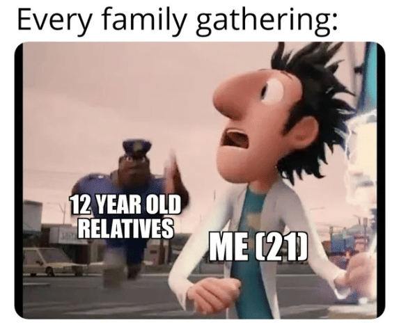 meme anak pas acara keluarga