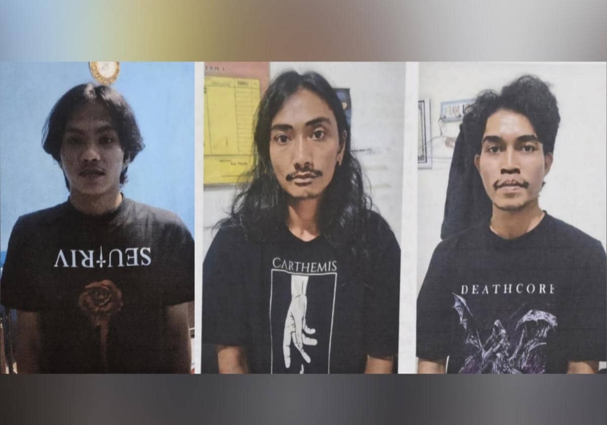 Tampang pelaku pembunuhan pemuda 22 tahun di Makassar, Renaldi Fitra Valencia (kiri), Tedi Roni (tengah) dan Kevin Arielson (kanan). (Dok. Polrestabes Makassar). 