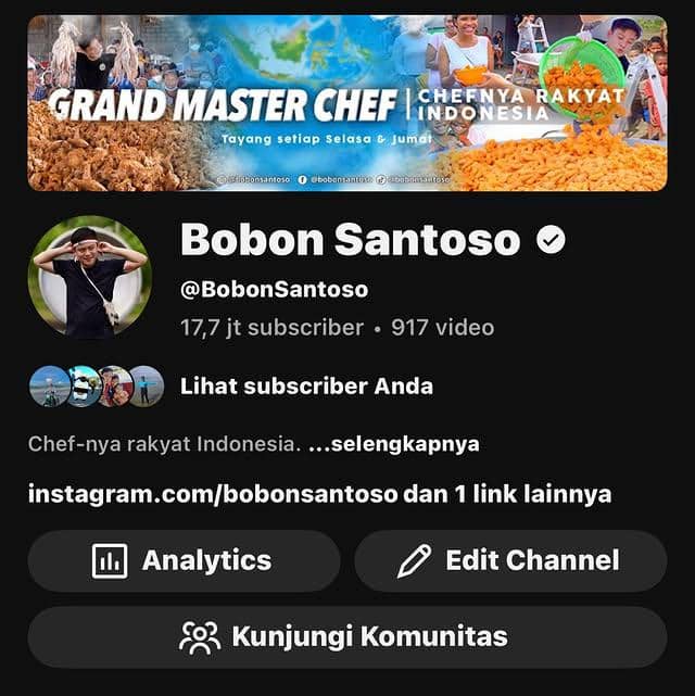 Bobon Santoso umumkan pensiun dari YouTube