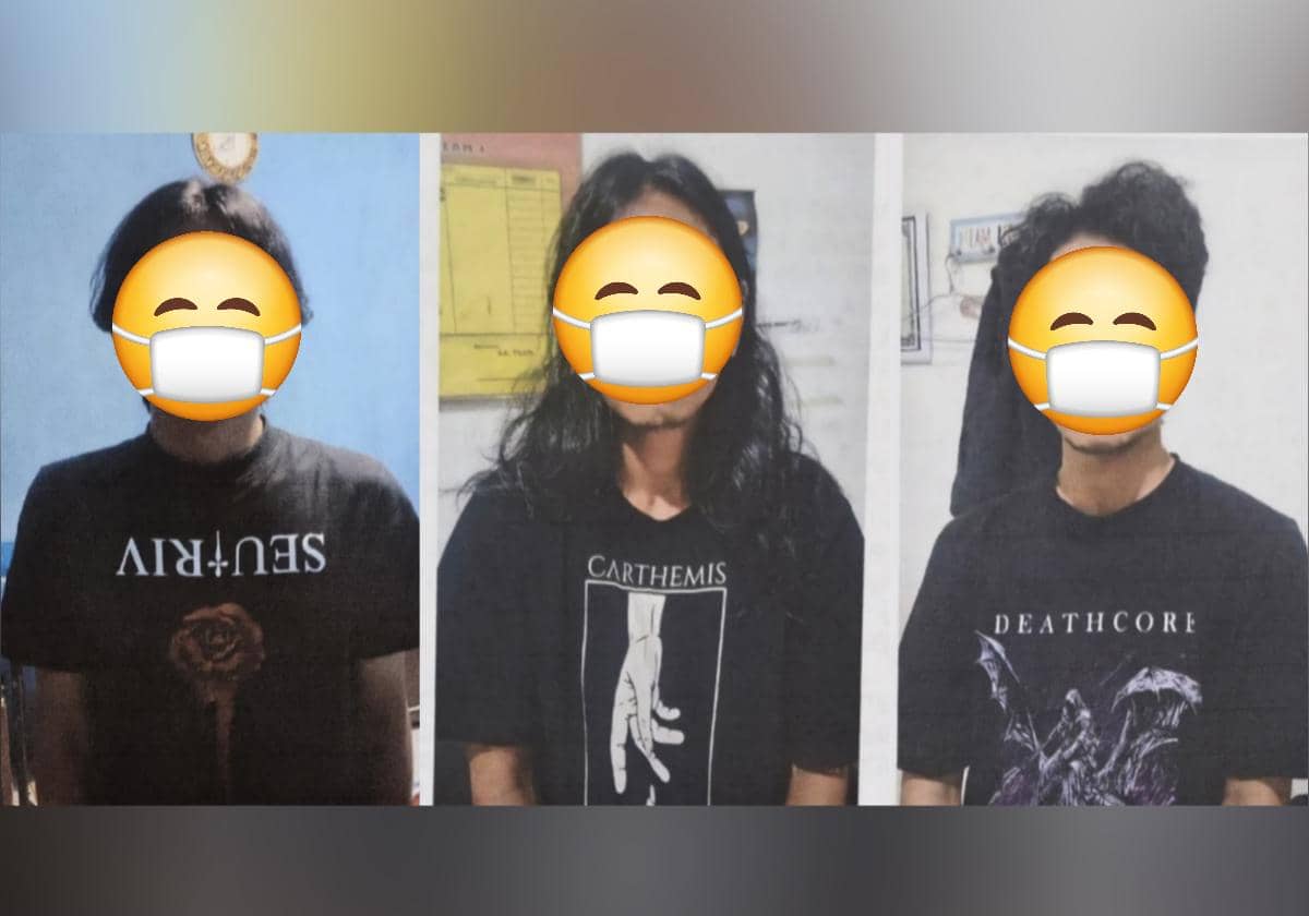 Para pelaku pembunuhan pemuda 22 tahun di Makassar, Renaldi Fitra Valencia (kiri), Tedi Roni (tengah) dan Kevin Arielson (kanan). (Dok. Polrestabes Makassar). 