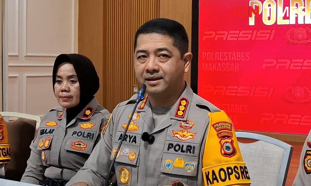 Kapolrestabes Makassar, Kombes Pol Arya Perdana saat konferensi pers di Makassar, Kamis (5/2/2026) IDN Times / Darsil Yahya