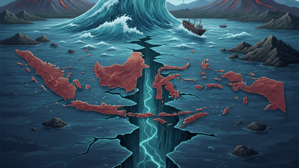 Ilustrasi gempa megathrust di Indonesia.