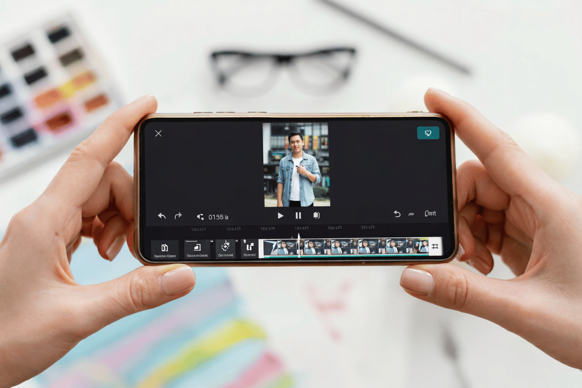 Mengedit video pendek di smartphone untuk konten TikTok dan Instagram Reels