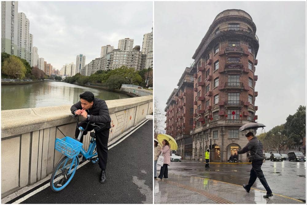 Barsena Bestandhi jalan-jalan di Shanghai