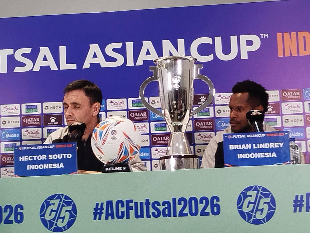 Jumpa pers jelang Timnas Futsal Indonesia lawan Iran.