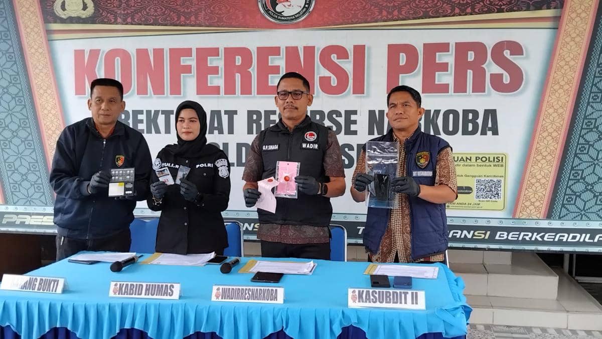 Press Rilis Ditresnarkoba Polda Sumsel