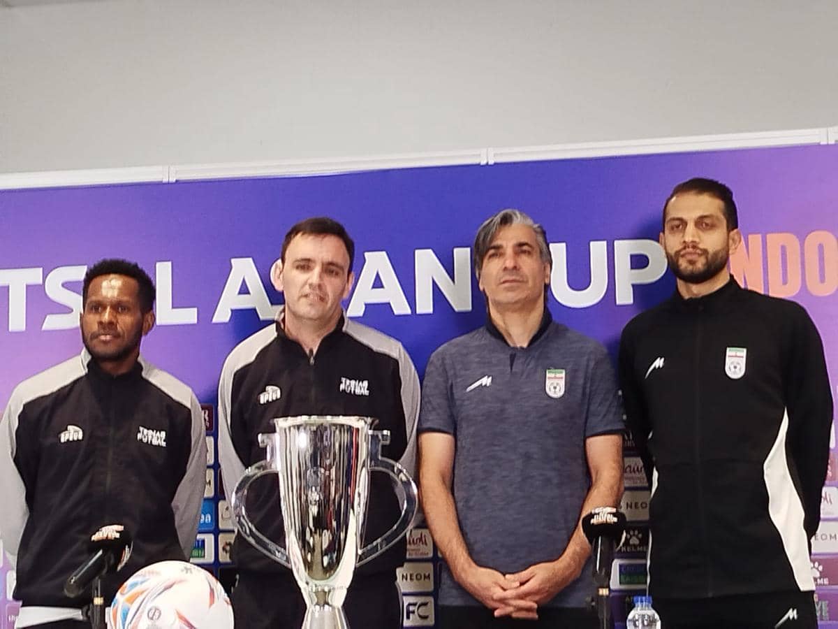 Jumpa pers jelang Timnas Futsal Indonesia lawan Iran.