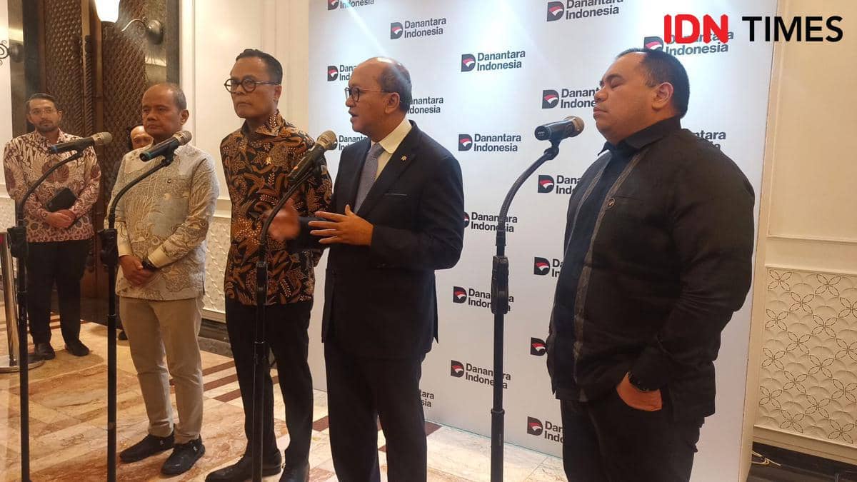 Konferensi pers peluncuran enam proyek hilirisasi Danantara.