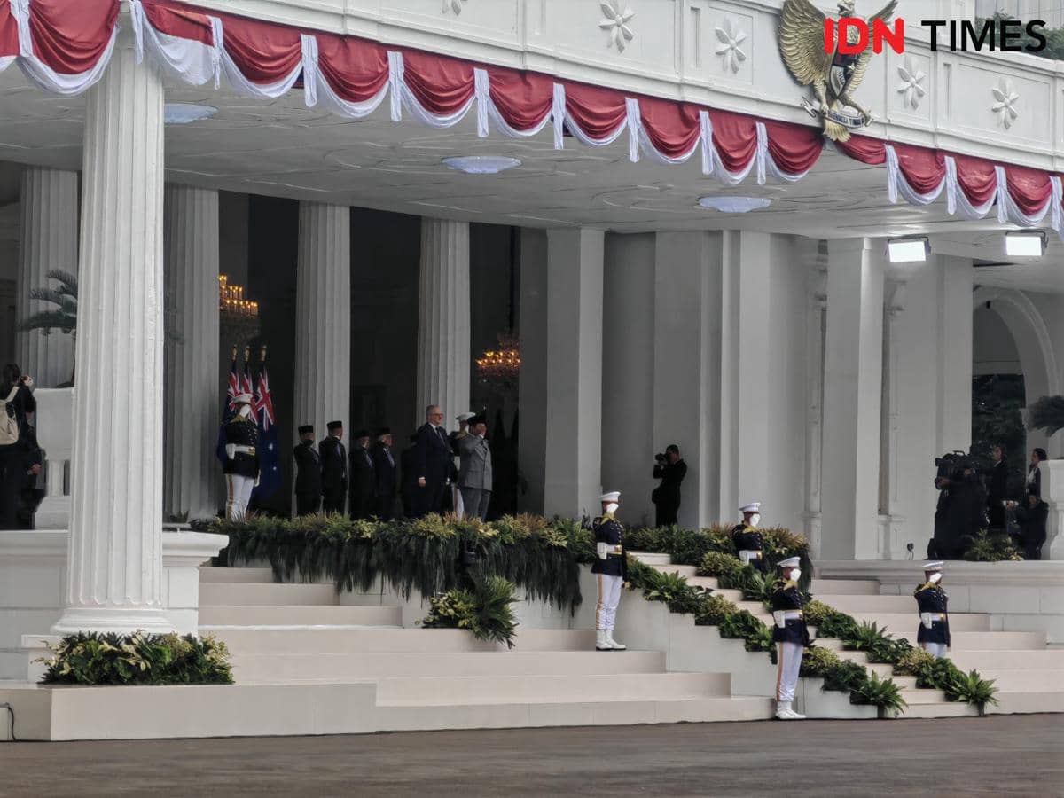 Presiden Prabowo menerima Perdana Menteri Australia, Anthony Albanese di Istana Merdeka, Jakarta.