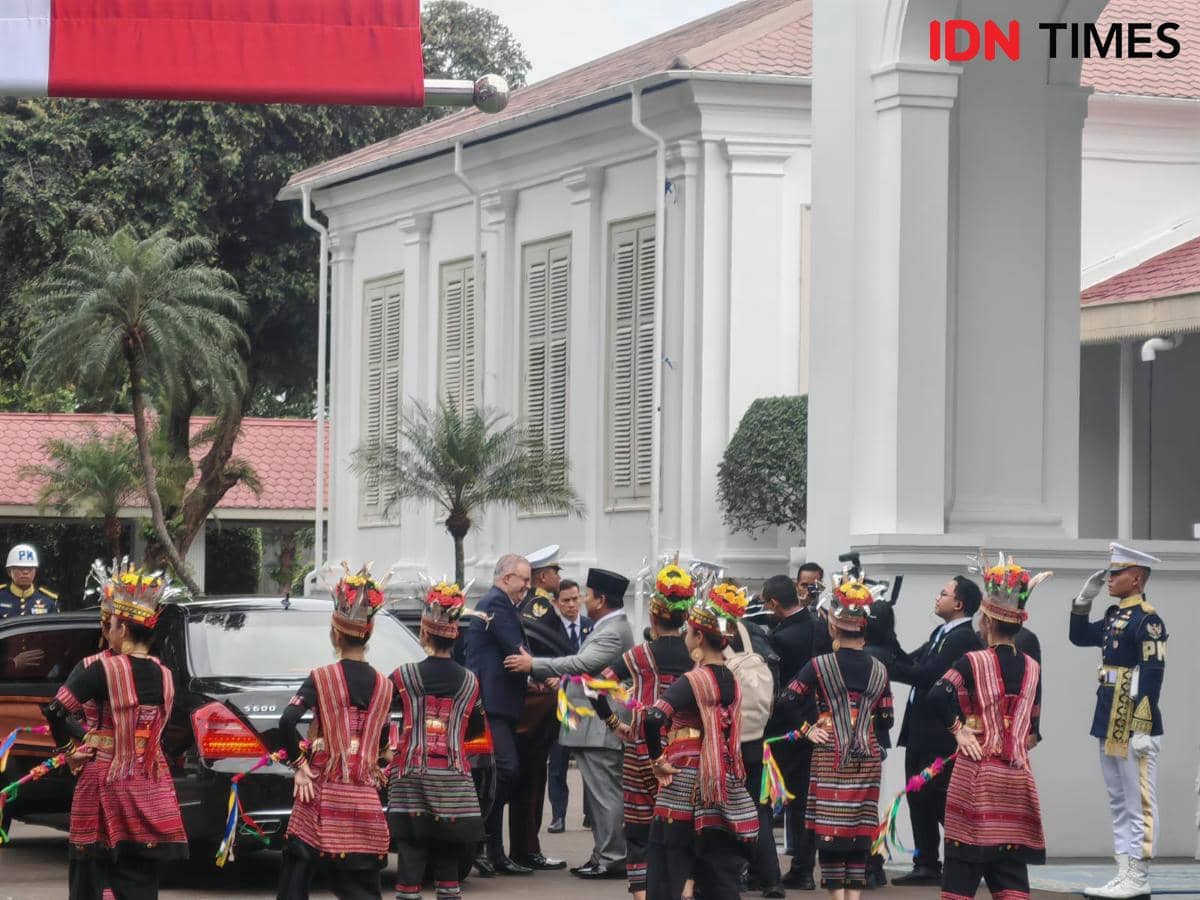 Presiden Prabowo menerima Perdana Menteri Australia, Anthony Albanese di Istana Merdeka, Jakarta.