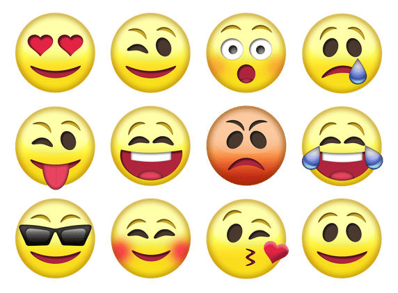 ilustrasi berbagai pilihan emoji