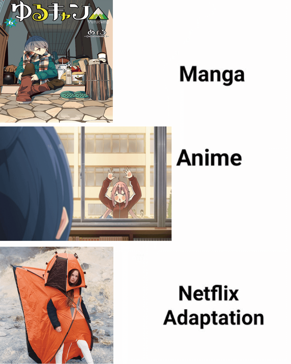 meme anime tentang kemah