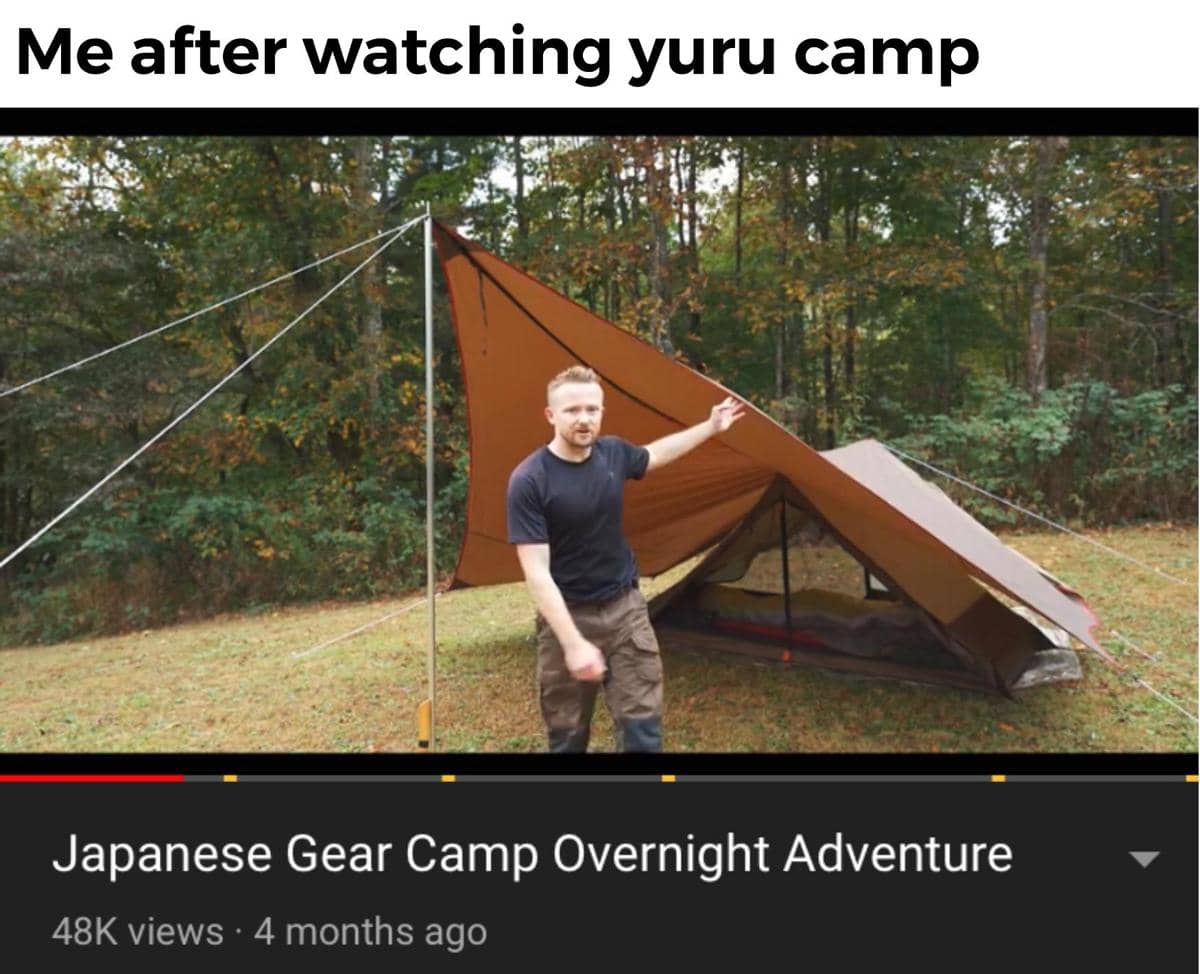 meme anime tentang kemah