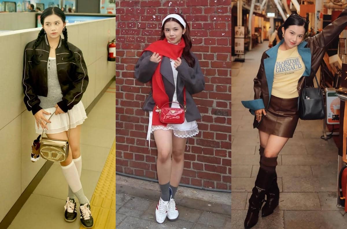 10 Inspirasi OOTD Traveling ala Diva Azzura, Korean Style!