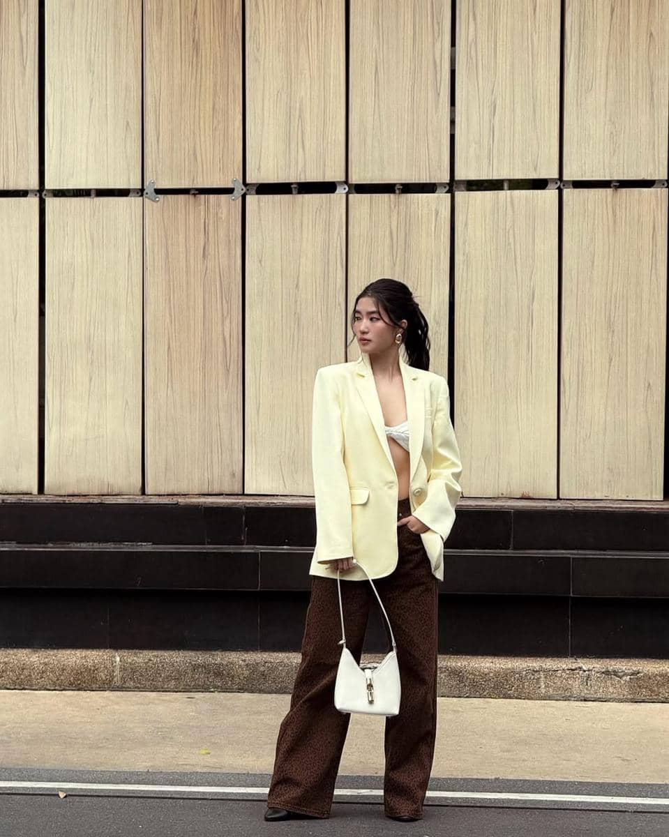 potret ide casual outfit bergaya badass ala Goy Arachaporn