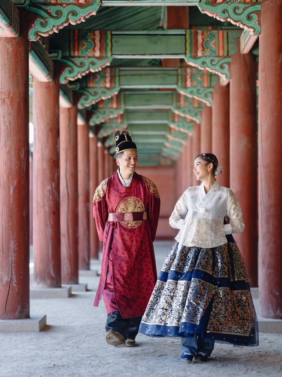 Photoshoot Glenca Chysara dan Rendi Jhon dengan hanbok