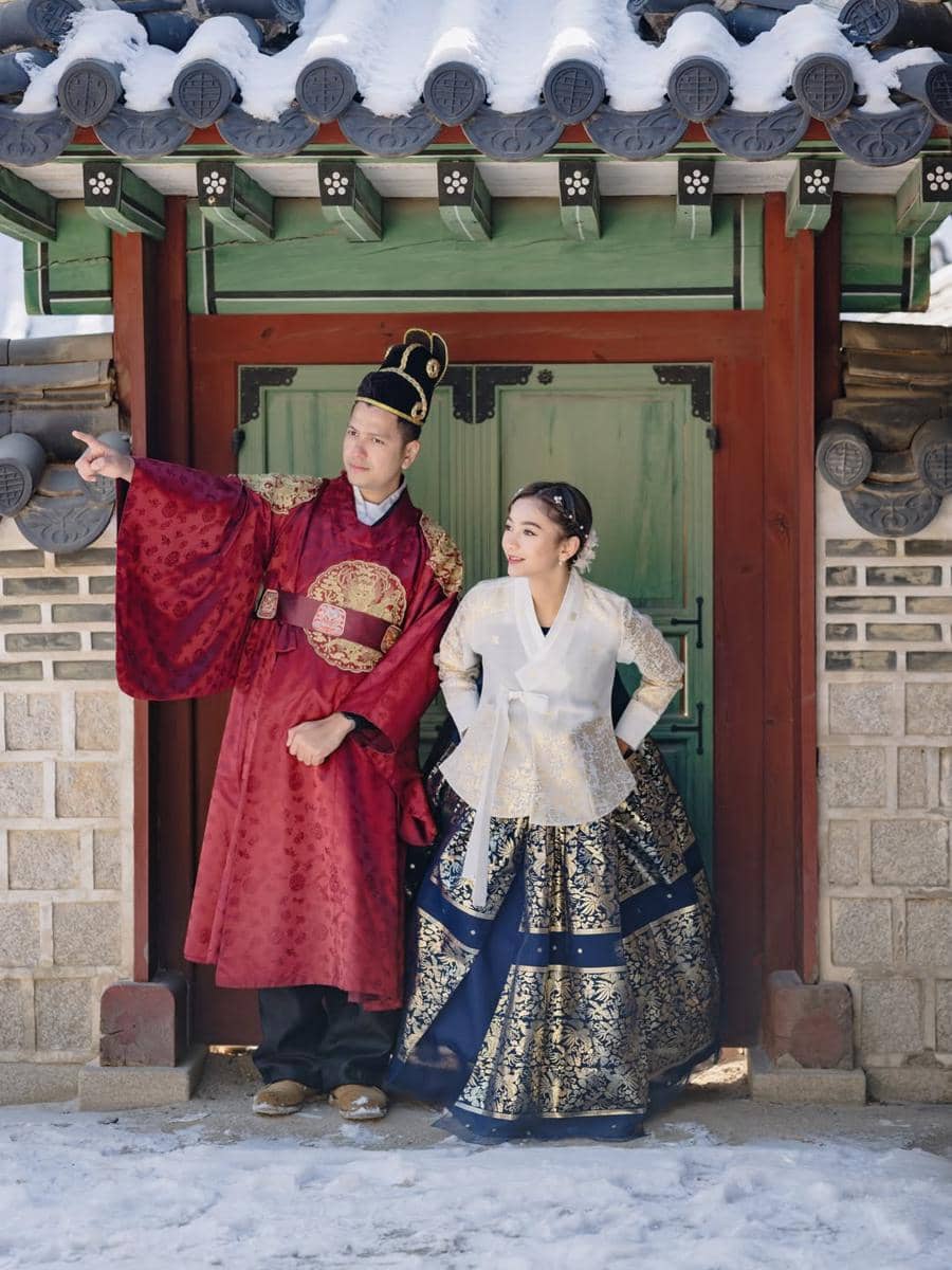Photoshoot Glenca Chysara dan Rendi Jhon dengan hanbok