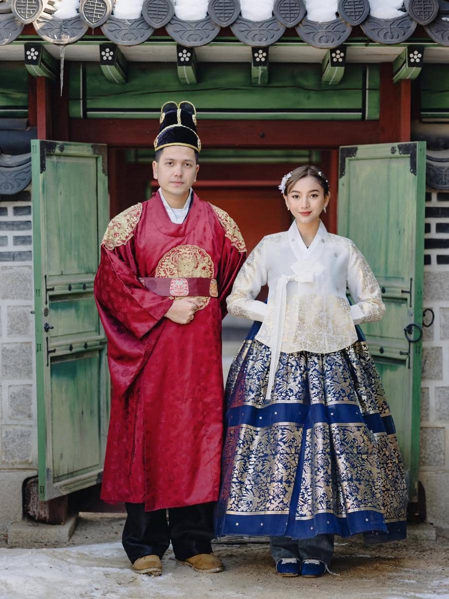 Photoshoot Glenca Chysara dan Rendi Jhon dengan hanbok