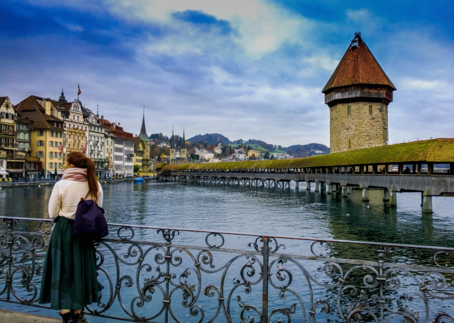 ilustrasi traveling ke Swiss