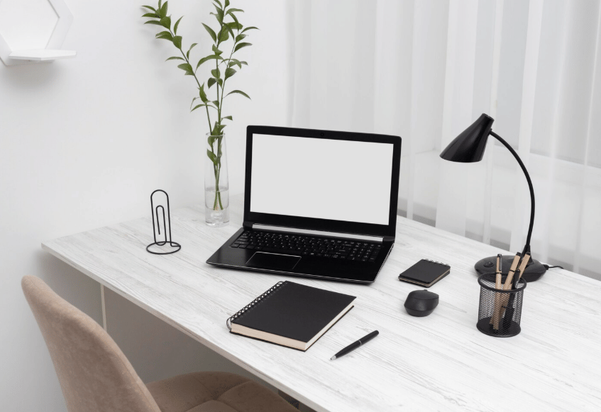 ilustrasi meja kerja