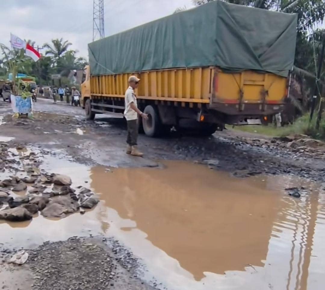 Kondisi Jalinsum Sekayu–Lubuk Linggau yang rusak parah. (Dok. IDN Times)