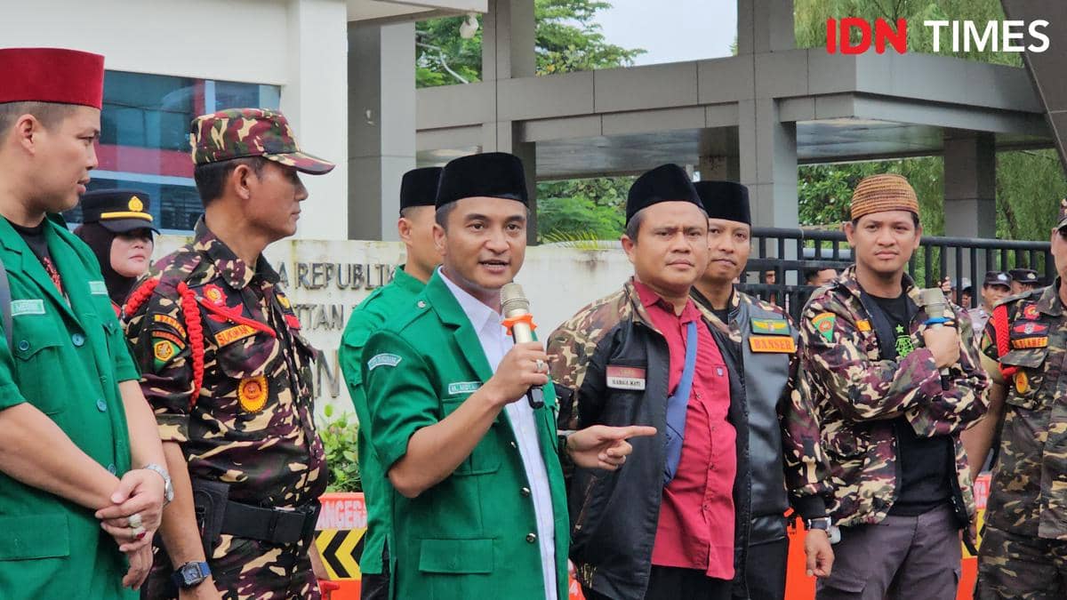 Ratusan kader Ansor lakukan aksi demo di Mapolres Metro Tangerang Kota