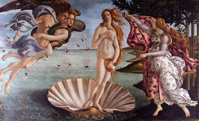 Lukisan ikonik karya Sandro Botticelli, The Birth of Venus, yang dibuat sekitar tahun 1484-1486. 