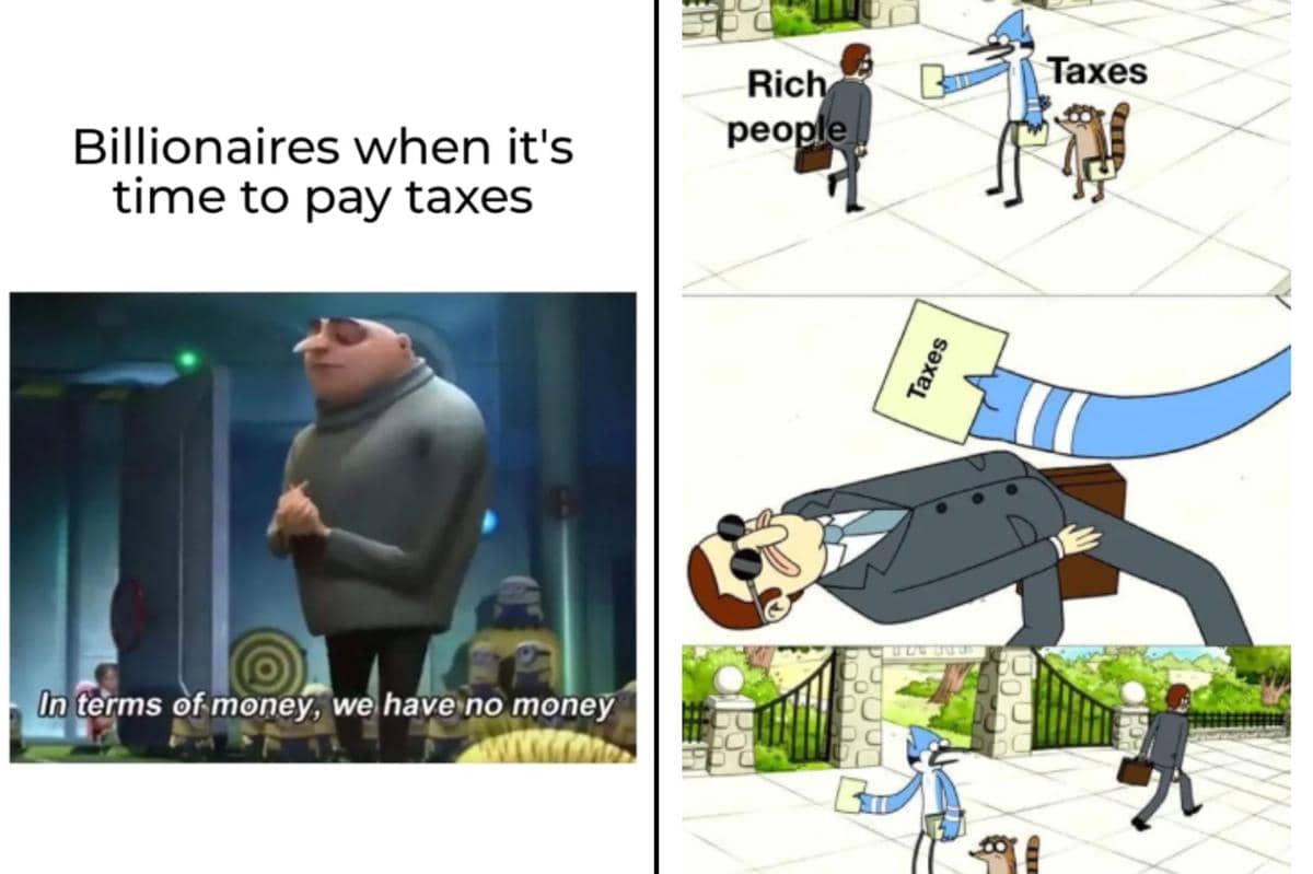 kolase meme orang kaya menghindari pajak 