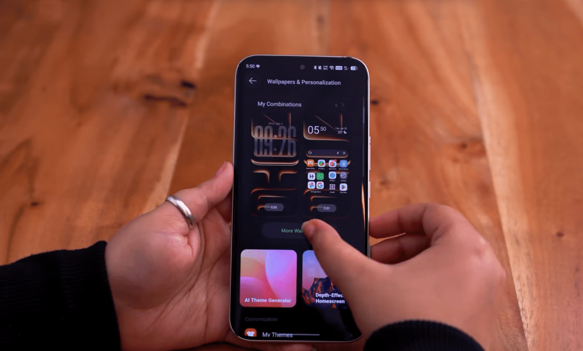 tampilan kustomisasi wallpaper pada Infinix XOS 16