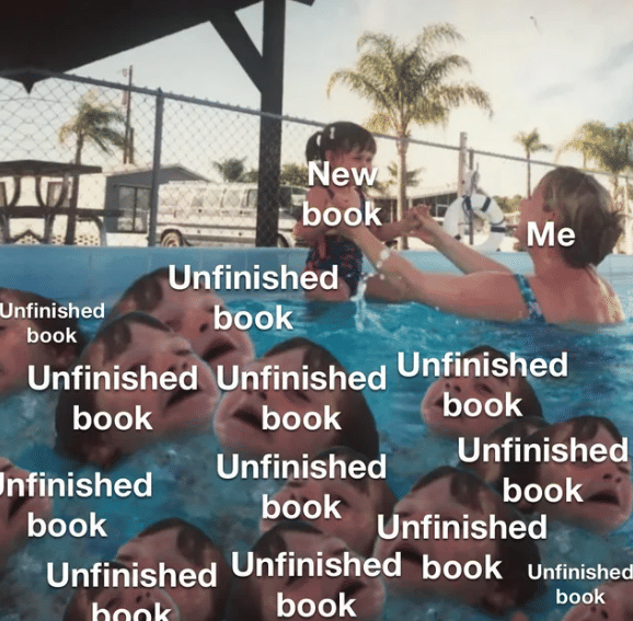 meme beli buku baru