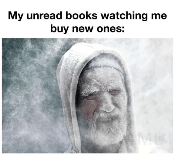 meme beli buku baru 