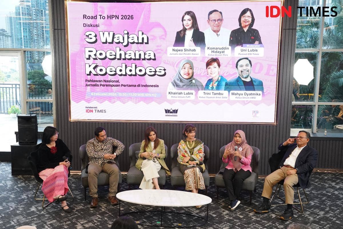 Diskusi 3 Wajah Roehana Koeddoes di kantor IDN (IDN Times/Krisna)